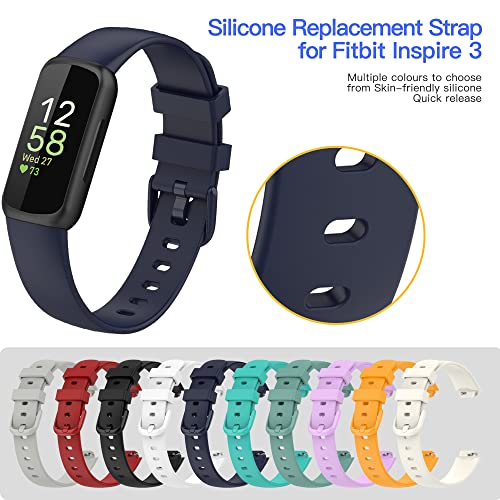 YEEKUK 10 Pack Band Compatible with Inspire 3, Adjustable Soft Silicone Bands Replacement Strap for Girls Women (Small-7.6 in) - Image 3