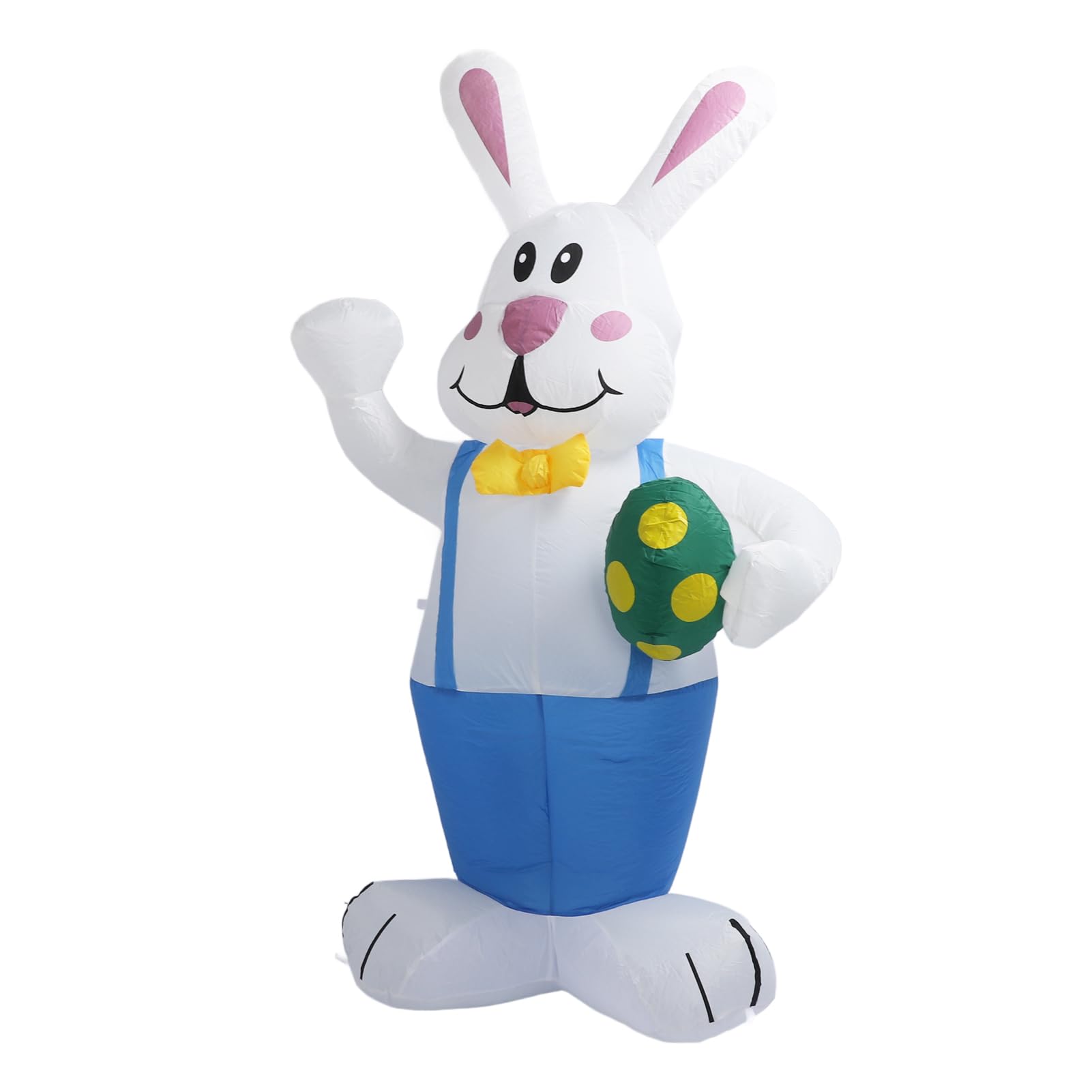 Lapin de Pâques gonflable de 6,5 pieds avec lumières LED et œufs multicolores de cour extérieure