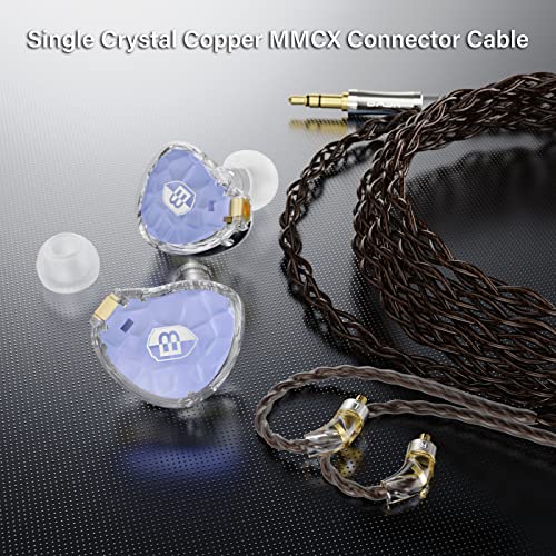 Image of BASN ASONE 14.2mm Planar Diaphragm Driver in-Ear Monitors Earphone with Two Detachable MMCX Cables for Musicians Drummers Bass Players Singers (Blue)