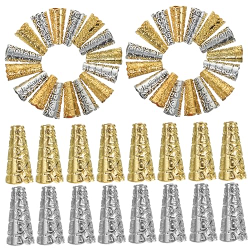 Gadpiparty 100Pcs End Caps for Earrings and Tassel Making Antique Durable Cord Stoppers for Craft Projects Jewelry Accessories