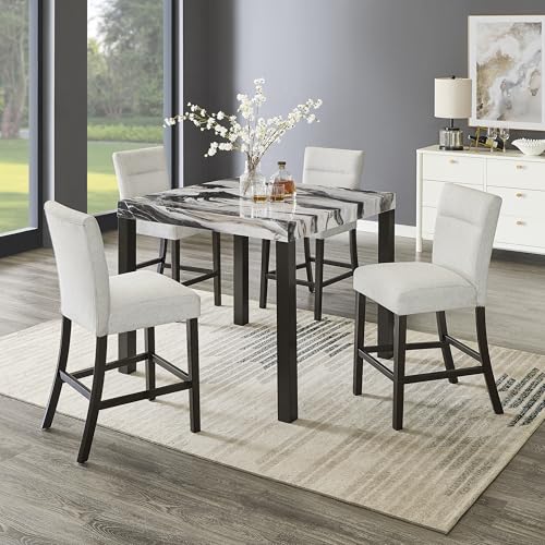 Roundhill Furniture Cavira Modern Upholstered Counter Height Stools, Set of 2, Gray by Roundhill Furniture - Image 7