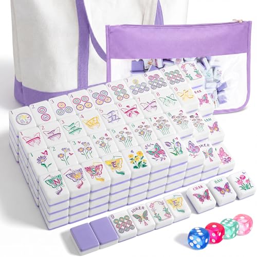 Soulchen 1.2 Inch Butterfly Themed American Mahjong Set, 168 Melamine Tiles - image 1