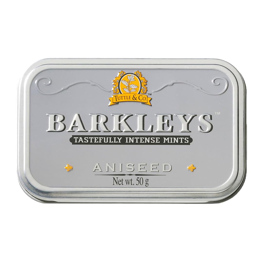 Barkleys Aniseed Breath Mints - Strong Aniseed Flavor Cool Mint Candy For Party, After Dinner, Wedding, Every Day Use - Vegan Breath Mints In Reusable Classic Travel Tins, 1 Pack - 50 Count Each