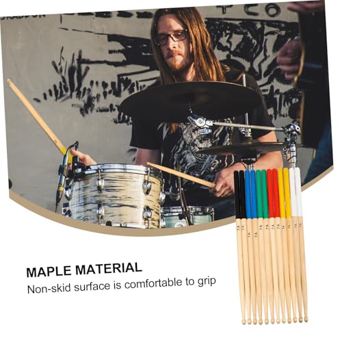 Baquetas Totority, 6 pares, de arce natural, antideslizantes y cómodas para bateristas, niños, niñas y músicos miniatura 3