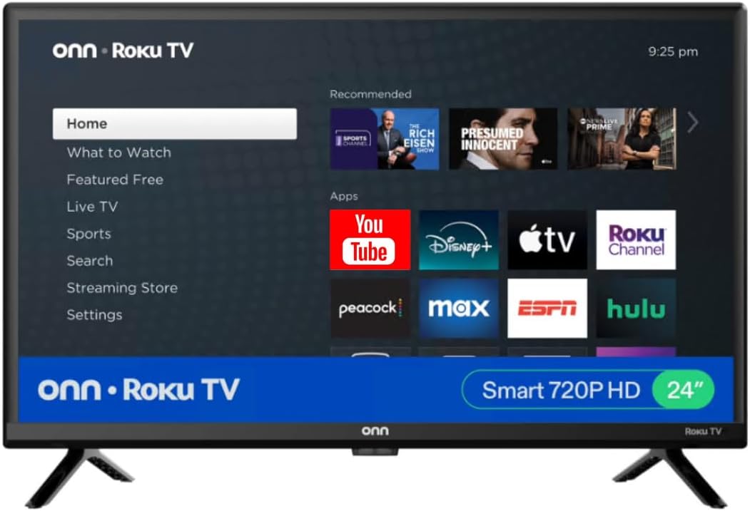 ONN. 24” Class HD TV (720P) LED Smart Television Free Mobile App, Works with AppIe Home, AIexa, and GoogIe Home(100012589) (24)