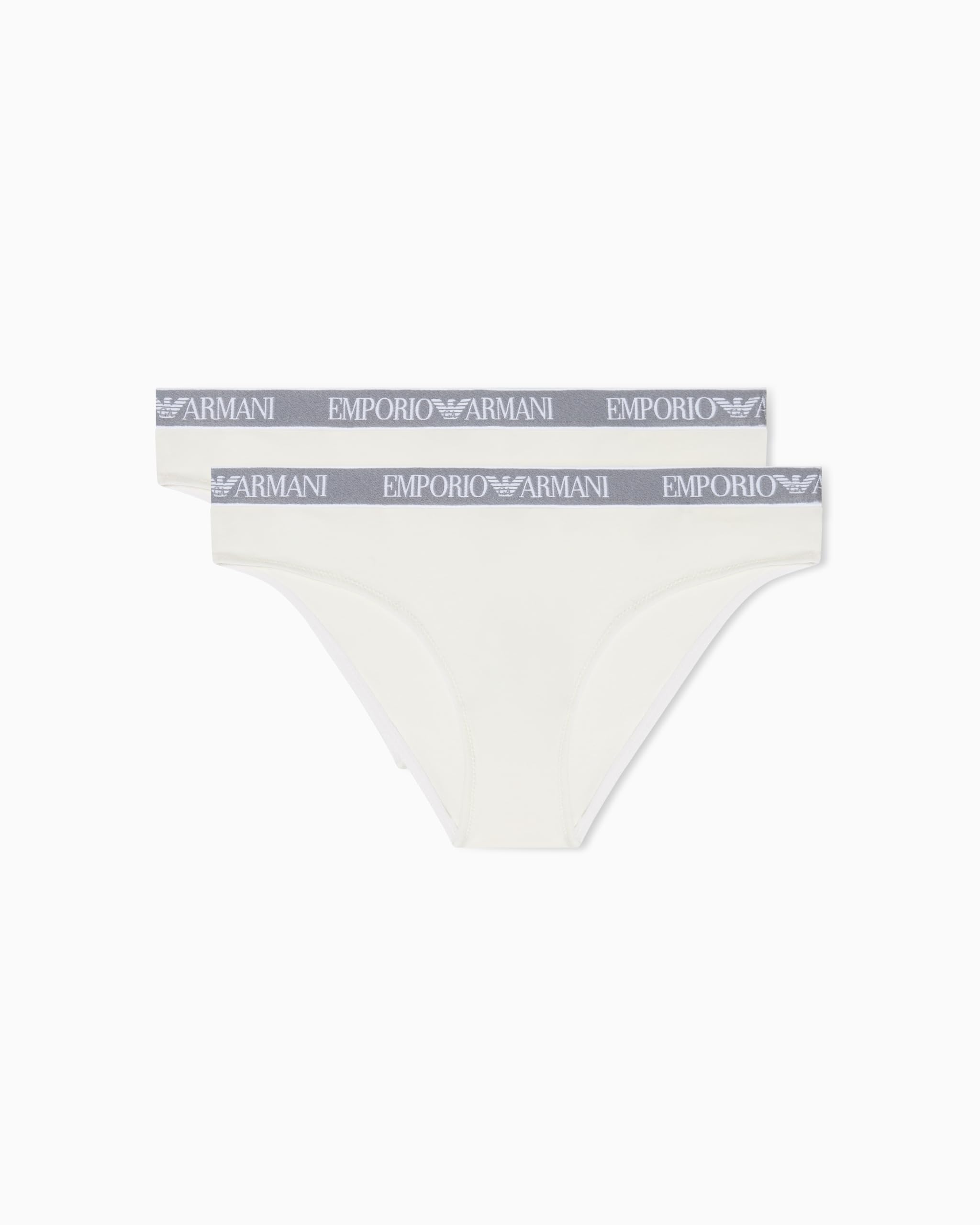 EMPORIO ARMANI Women's Iconic Logoband 2-Pack Brief White XL