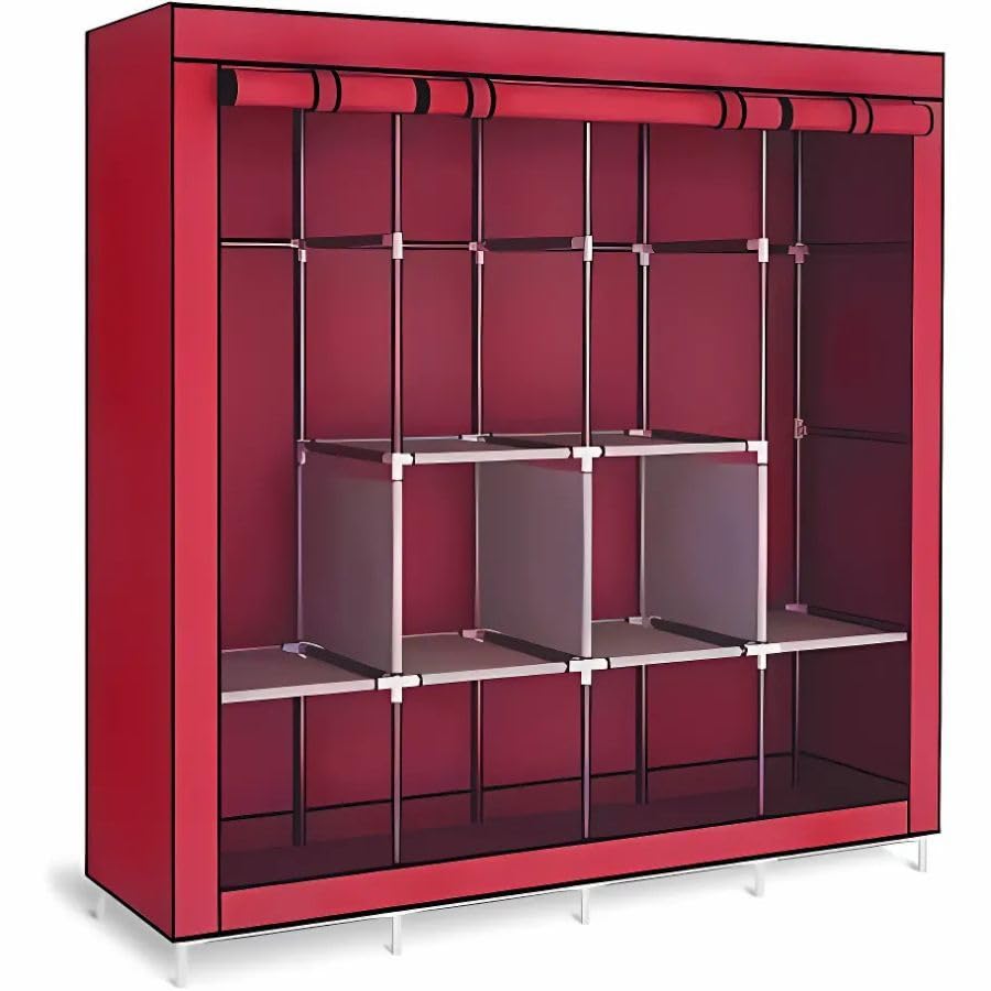 Melhores Guarda Roupa Dobrável Organizador Armário: Organize Seu Espaço com Estilo! 15 Guarda Roupa Dobrável Portátil Organizador De Roupas com Ziper Armário Multifuncional para Roupas(PRETO,SOLTEIRO)