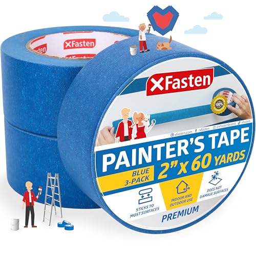 XFasten Professional Blue Painters Tape 2 Inch X 60 Yards