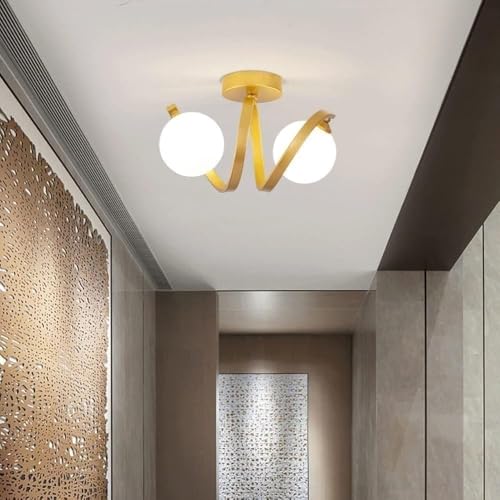 Luces esmeriladas mediados de siglo con esfera de vidrio fina para pasillo elegante 3