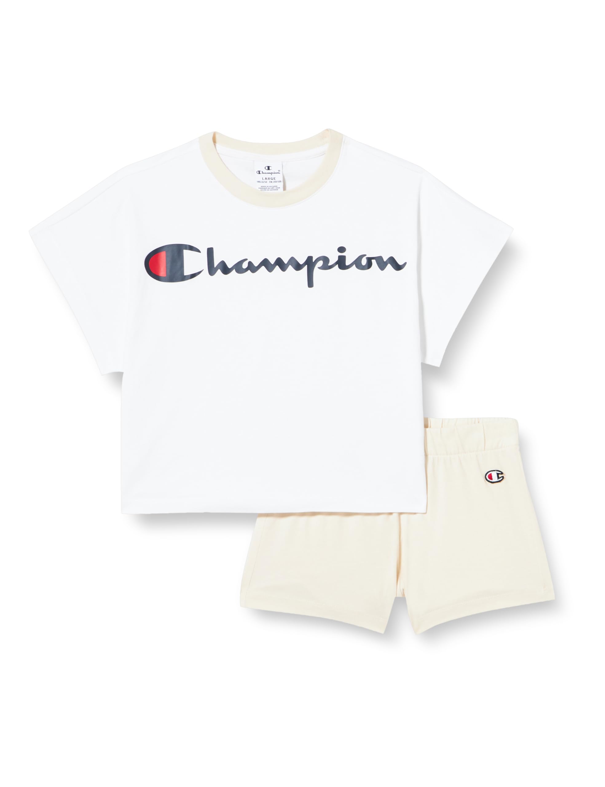 Champion Legacy Icons G Crewneck Camiseta & Shorts Completo para Niñas
