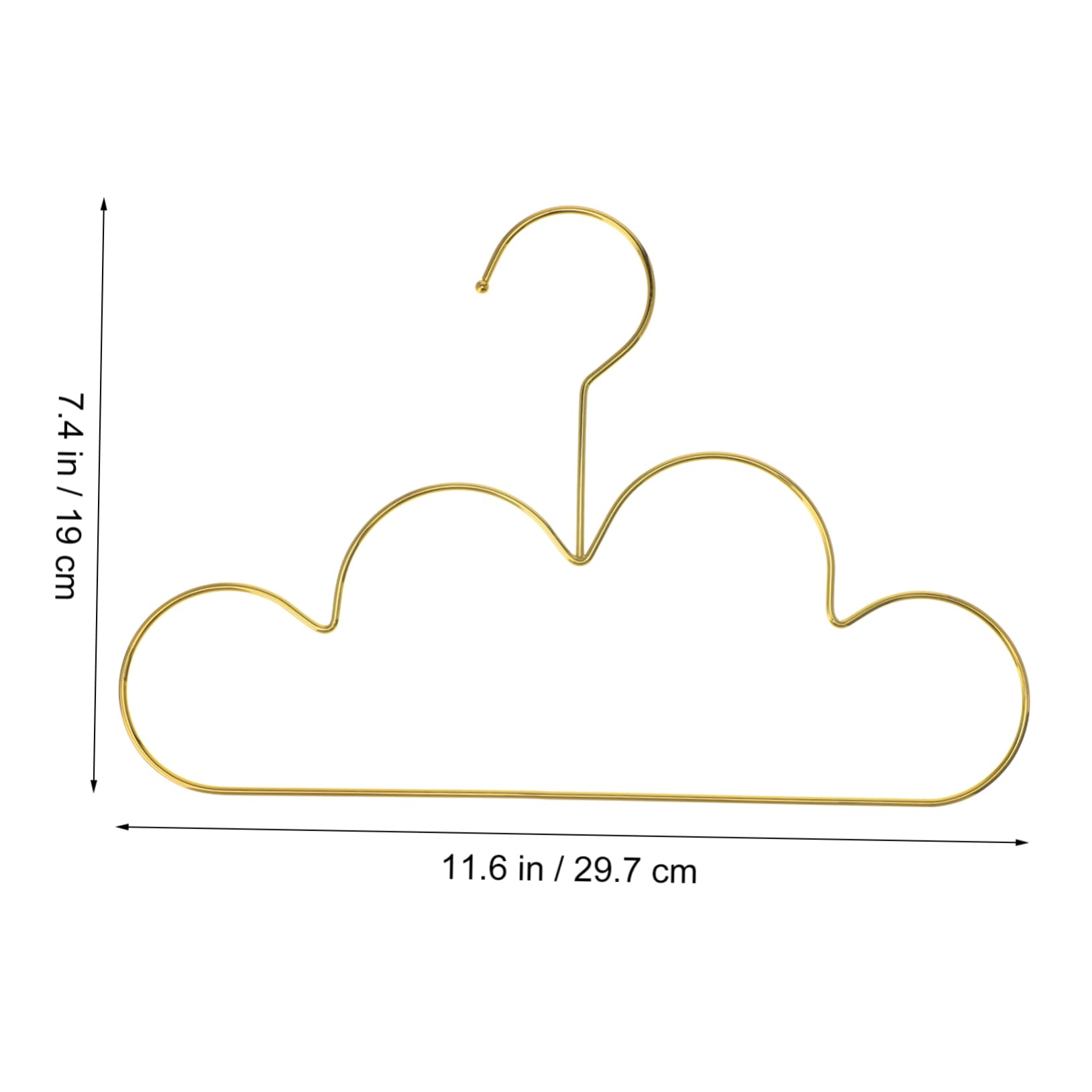 STOBAZA 5pcs Metal Clothes Rack Hanger Suit ’s Teen Cute Shape Wire Coat Rack Non Fancy Nursery Junior Cloud Garment Laundry Size Golden