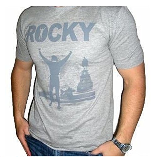 Retro Rocky Balboa Mens Tshirt David Beckham (X Large) Grey