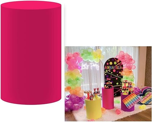 Cubierta de zócalo fucsia para fiesta de cumpleaños de bebé, recién nacido, baby shower, bautismo, comunión, bautizo, cubierta de cilindro, disponible en Yaxa Venezuela
