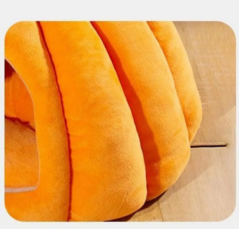 Halloween Cat Bed Comfortable Pumpkin Shaped Pet Kitten Cave Bed Furniture Bags and Travel Supplies Cat Kennel Pets for Home Pet Products (Hot Pink, S)