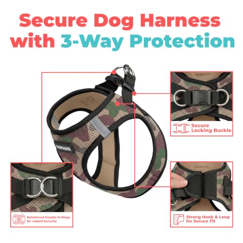 Image of Voyager Step-in Air Dog Vest Harness - Army, X-Large | 20.5 - 23 inch in Chest, Reflective Bands, All Weather Breathable Air Mesh, Cats Compatible, Lightweight, Fast Drying