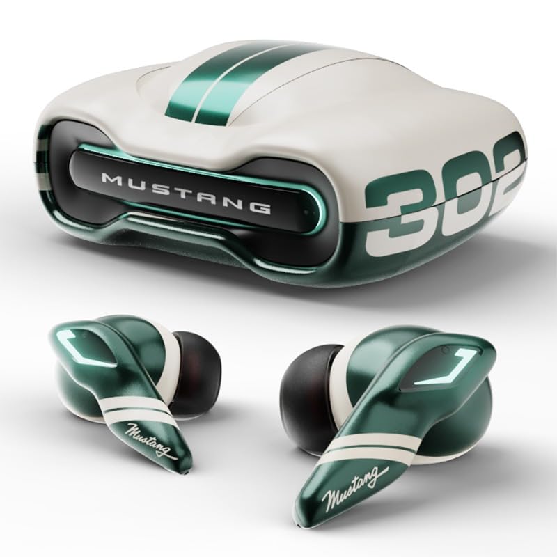 GOBOULT x Mustang Torq Wireless in Ear Earbuds with 60H Playtime, App Support, Quad Mic ENC, 45ms Low Latency, 13mm Driver, Breathing LEDs, Made in India Ear Buds Wireless (Green)
