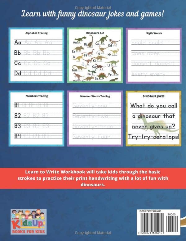 Miniatura 2 de Learn to Write Workbook for Kids Ages 5-7 Tracing and Writing Alphabet Letters, Numbers 1-100, and Sight Words Handwriting Practice with Fun ...