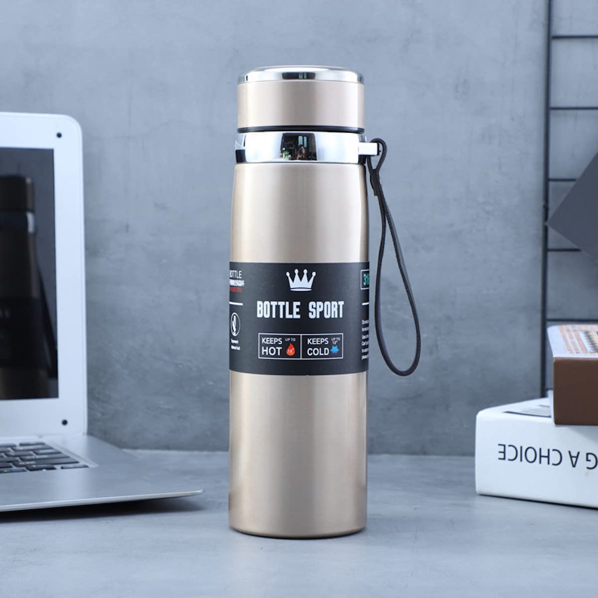 DRIAC1L Stainless Steel Insulated Water Bottle Double Walled Vacuum Insulated, Sports Water Bottle, 100% Leak Proof