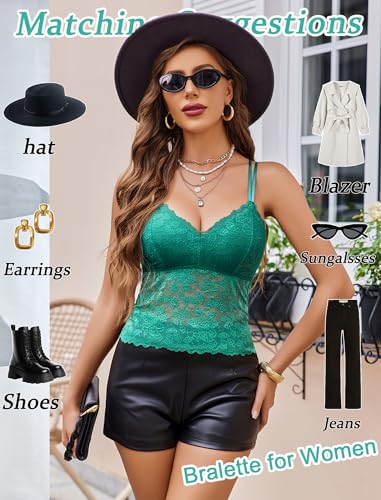 Image of Avidlove Lace Bralette for Women V Neck Camisole Lingerie Spaghetti Strap Tube Slim Tank Top