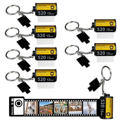 OKBA 6 pack Sublimation blank memory film roll keychain double-sided sublimation camera film roll key chain DIY custom sublimation keychain blanks