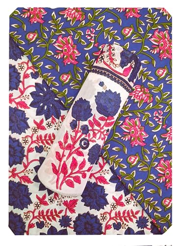 Image of VEENA HANDICRAFT Pure Cotton Jaipuri Sanganeri Print Salwar Suit With Dupatta set