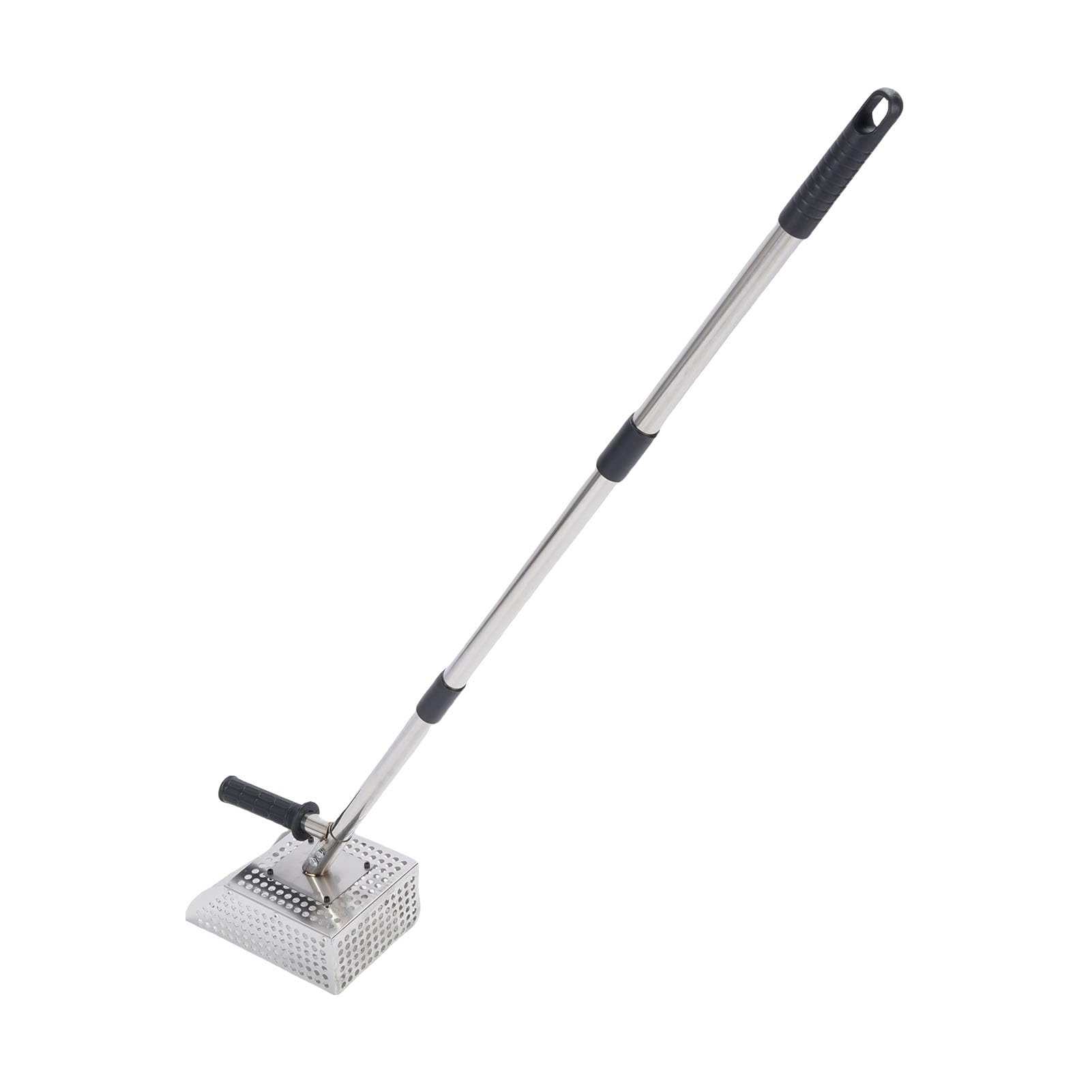 Łyżka do wykrywacza metali Wytrzymała stal nierdzewna Konstrukcja 2 w 1 Długi, zdejmowany, antypoślizgowy, gumowy uchwyt Wydajna łopata do przesiewania do poszukiwania skarbów na