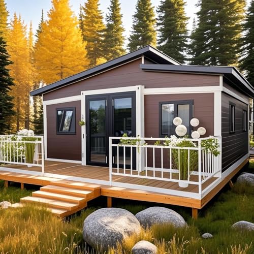 Tiny HomesTo Live in for Adults ,20FT 40FT Prefabricated Modular Expandable Exfoldable Container House with 2 3 Bedroom and 1 Fully Equipped Kitchen and Bathroom for Holiday Homes Temporary Offices
