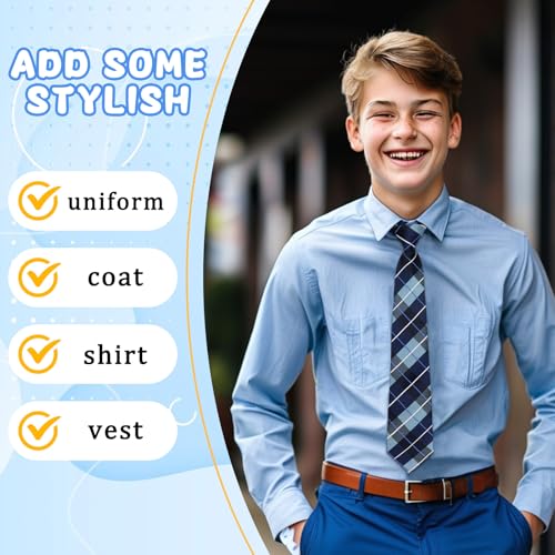 Boys Tie Pre Tied Ties for Boys Adjustable Boys Clip on Tie 8-12 Years3