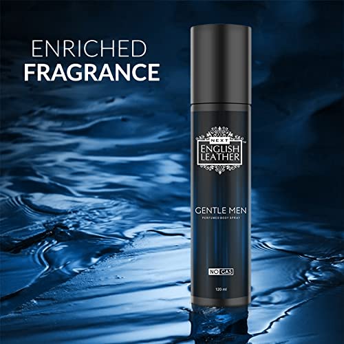 Image of Next Care English Leather Gentle Men No Gas Perfumed Body Spray for Men & Women | Bergamot, Jasmine & Vanilla Fragrance | Long Lasting Deodorant Spray | Pack of 2 x 120 ml