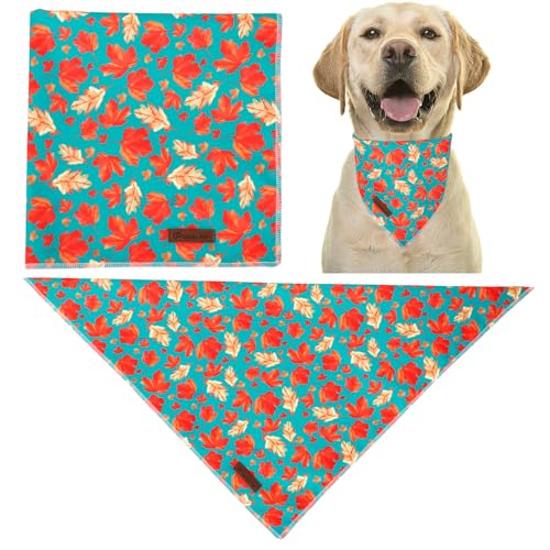 Fall Dog Bandana – Green Maple Leaf Triangle Scarf for Small Medium Large Dogs, Soft Cotton Pet Bib for Autumn Thanksgiving, Adjustable Dog Kerchief for Seasonal Outings - Image 5