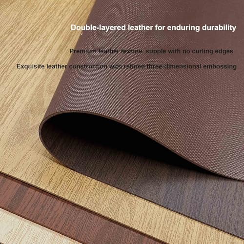 Nappe en cuir imperméable – Tapis de salle à manger résistant à l'huile idéal pour les surfaces en bois – Sous-main de protection durable – Housse élégante pour la maison et la salle à manger