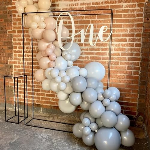 Image of Voircoloria 90pack Gray Balloons Different Size 18 /12 /10 /5 Inch Pastel Grey Balloon Garland Arch Kit for Graduation, Wedding, Birthday, Gender Reveal, Baby Shower, Bridal Shower Decorations