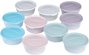 RoyalFay® Piccolo Pizzaballenbox, 6-delige set, stapelbare fermentatiebox met deksel, roze kleur, voedselveilige ingrediëntenhouder voor pizzadeegballen, roze