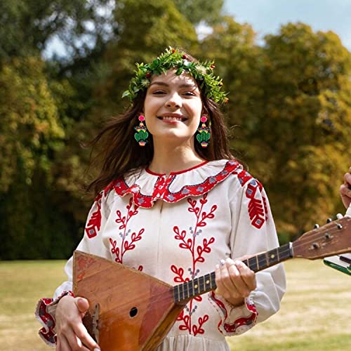 4 Pairs Mexican Earrings for Women, Fiesta Earrings, Cinco De Mayo Earrings, Beaded Piñata Sombrero Chili Pepper Earrings, Handmade Mexican Jewelry Holiday Gifts2