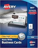 Avery Clean Edge Printable Business Card, 2'' x 3.5'', White, 400/Box (08877)
