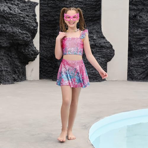 Image of CHILDRENSTAR Girls Tankini Swimsuit with Skirt 3 Pieces Bikini Bathing Suit