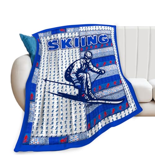 Couverture ski polaire, cadeau ski sportif, 60"x50"
