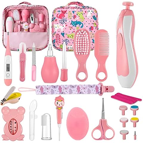 Baby Grooming Kit, 29 in 1 Portable Baby Safety Care Set and Baby Electric Nail Trimmer Set, Newborn Nursery Cleaner Essentials Health Care Set for Infant Toddlers Boys Girls, Baby Grooming Care Cover