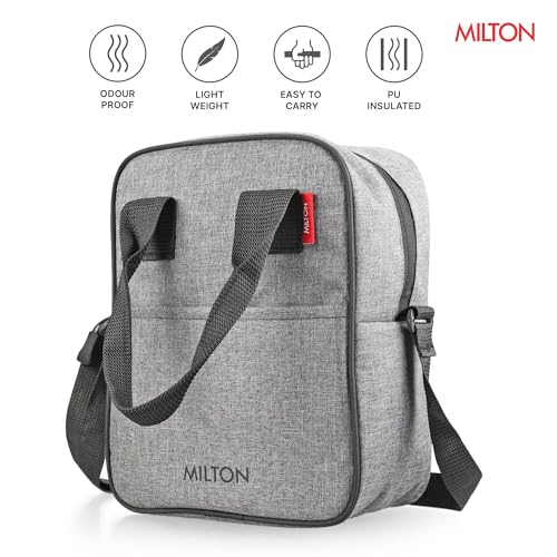 Image of MILTON Mod Lunch Bag I Insulated Tiffin Bag for Office for Men, Women I Eco Friendly, Spacious, Durable I 1.8 L I Grey