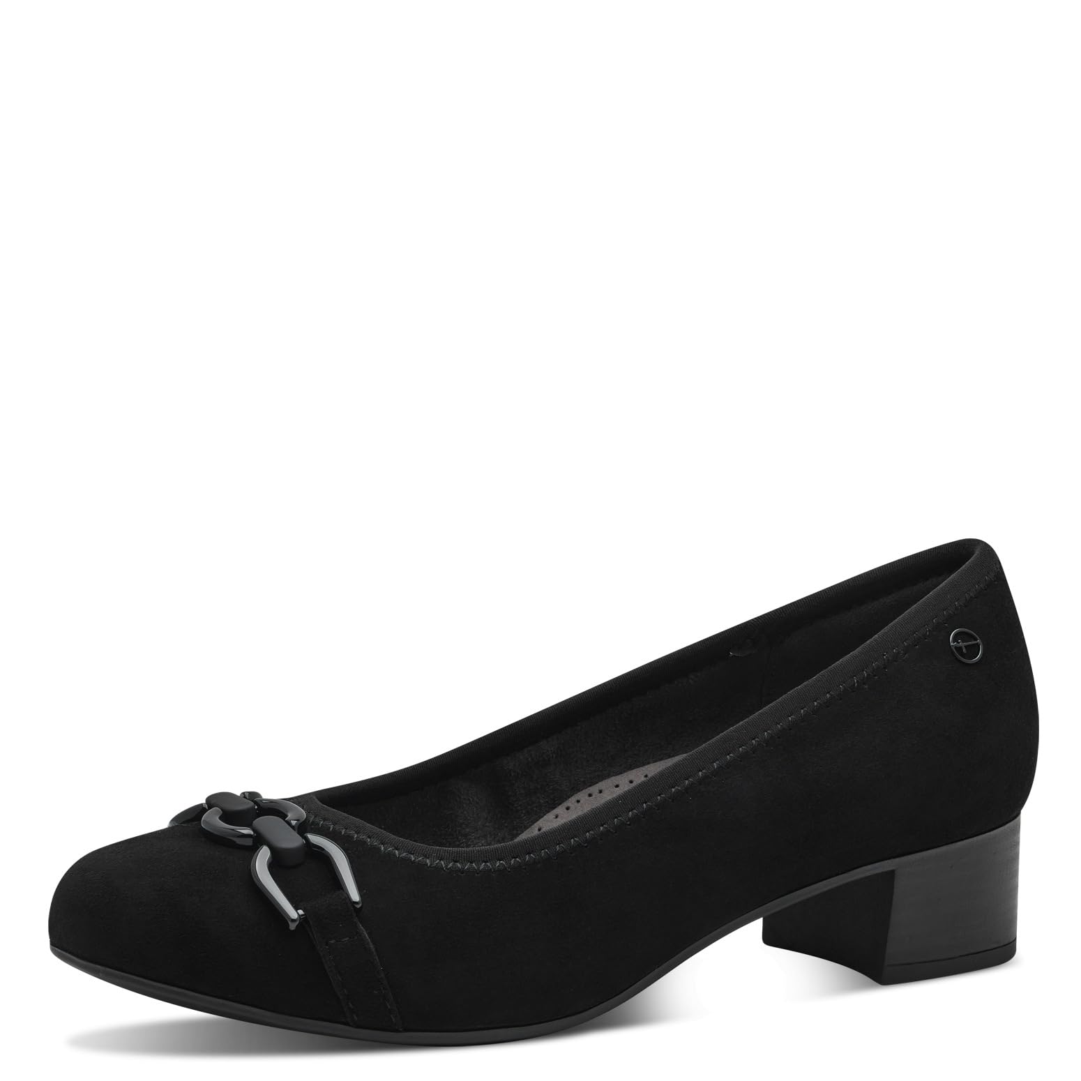 Tamaris Comfort Women’s Leather Pumps Low Heel, Black Suede, 6 UK