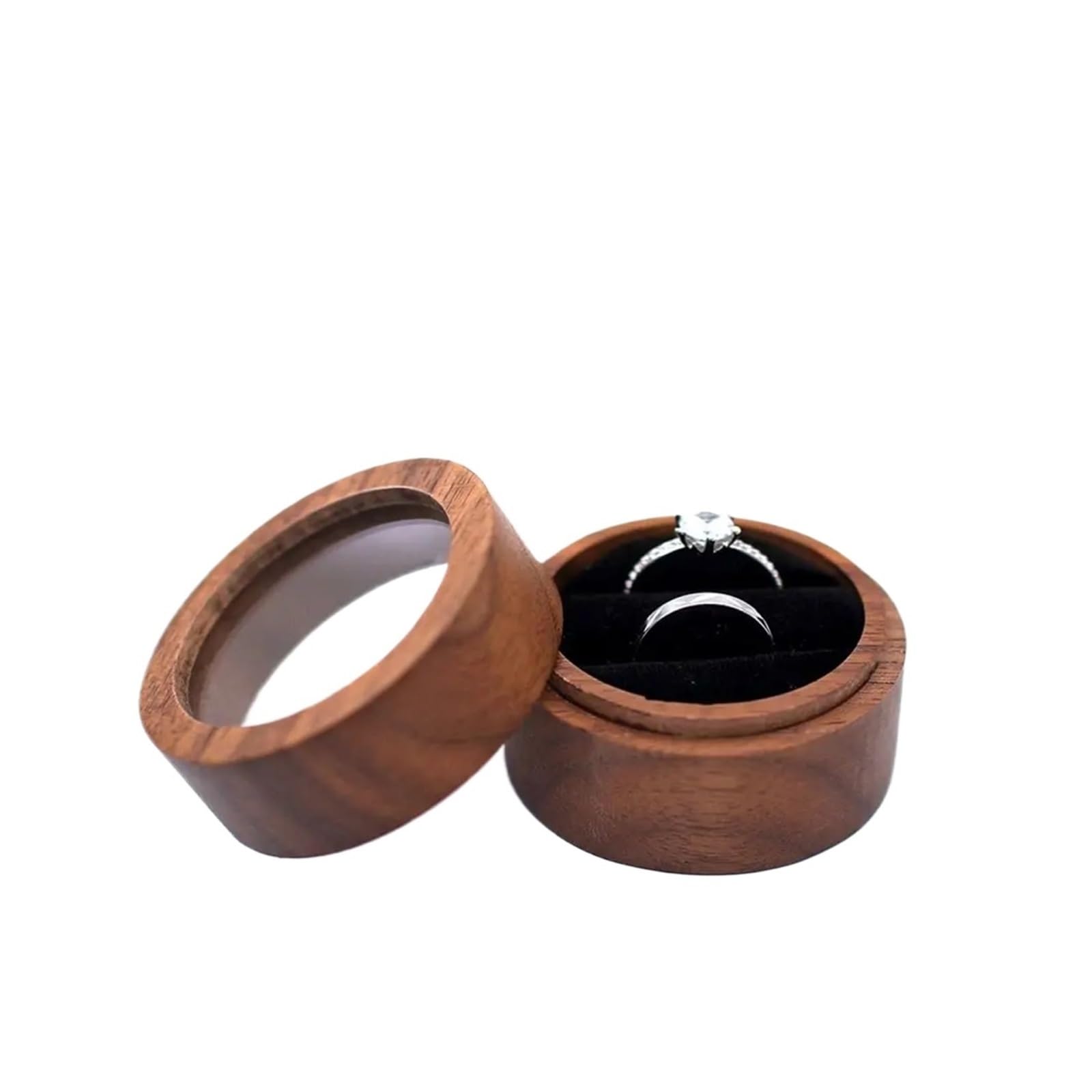 LCKKJHG Wedding Ring Box Round Proposal Case Jewelry Box Earrings Organizer Engagement Ceremony Ring Storage Bearer Presentation(Color 12)
