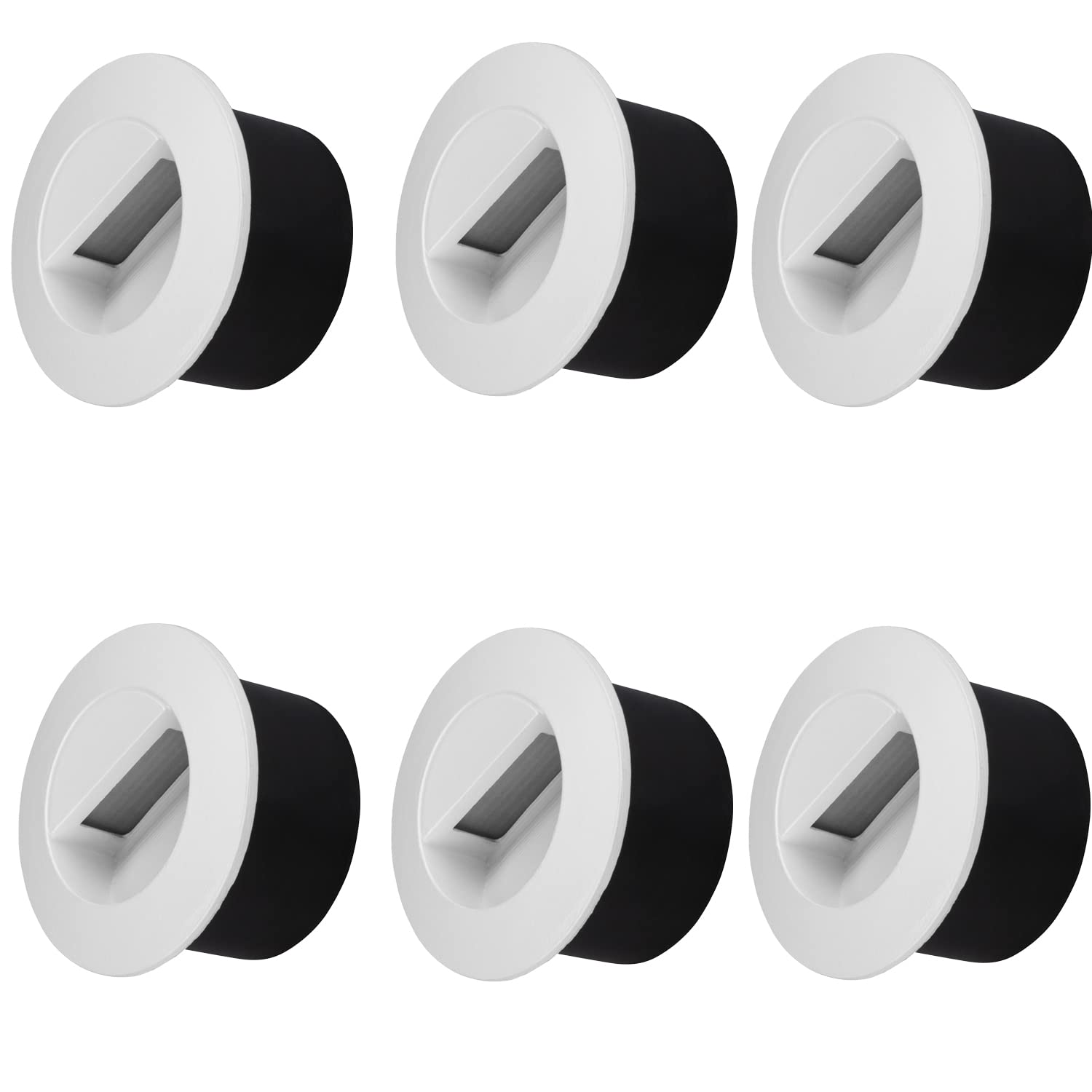 Popp® Pack x6 Baliza LED 3W con Caja empotrable Luz neutra 4000K 300LM IP65 220V Aluminio Blanco redondo Interior Exterior Luz de escalera, lámpara de pared (Blanco Redondo 4000K)