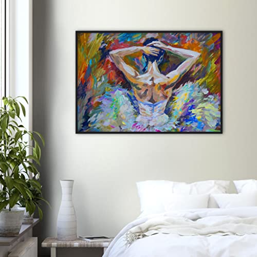 Décoration murale de danse : affiche ballerine colorée 70x100 cm