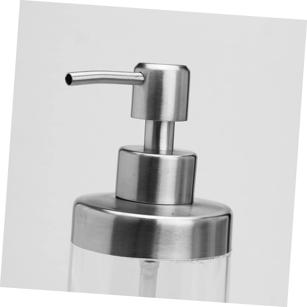 2 Stück 350ml Seifen Pumpspender aus Edelstahl und Acryl | Silber, Nachfüllbar und Wiederverwendbar, für Bad und Küchenarbeitsplatte