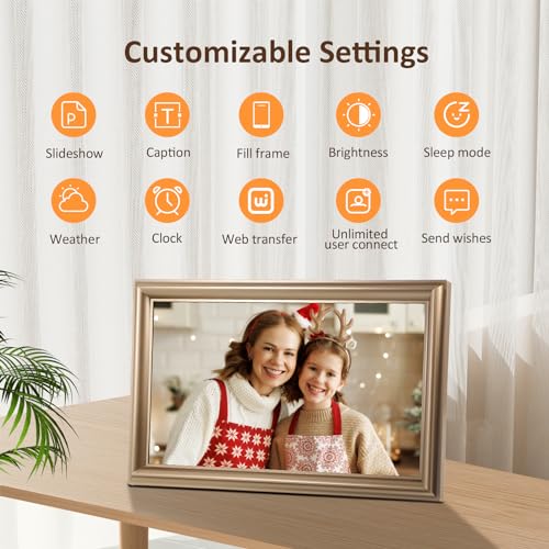 Image of 16 Inch Large Digital Picture Frame, Canupdog WiFi Digital Photo Frame with 1280x800 IPS Touchscreen, 32GB Storage, Auto-Rotate, Wall Mountable, Easy Setup, Slideshow Photos and Videos