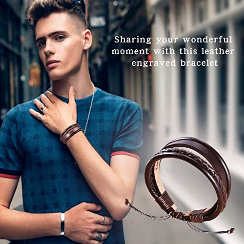 Btysun Braided Bracelets For Women Valentine's Day Gifts For Him Inspirational Link Leather Best Friend Long Distance Bracelet Multilayered Jewelry Cuff Men's Bracelets For Boyfriend Husband Dad Brother Birthday Gift Christmas Jewelry #TOP1