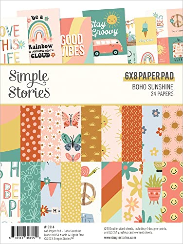 Bloc papier Boho Sunshine Simple Stories 15x20 cm pour scrapbooking créatif
