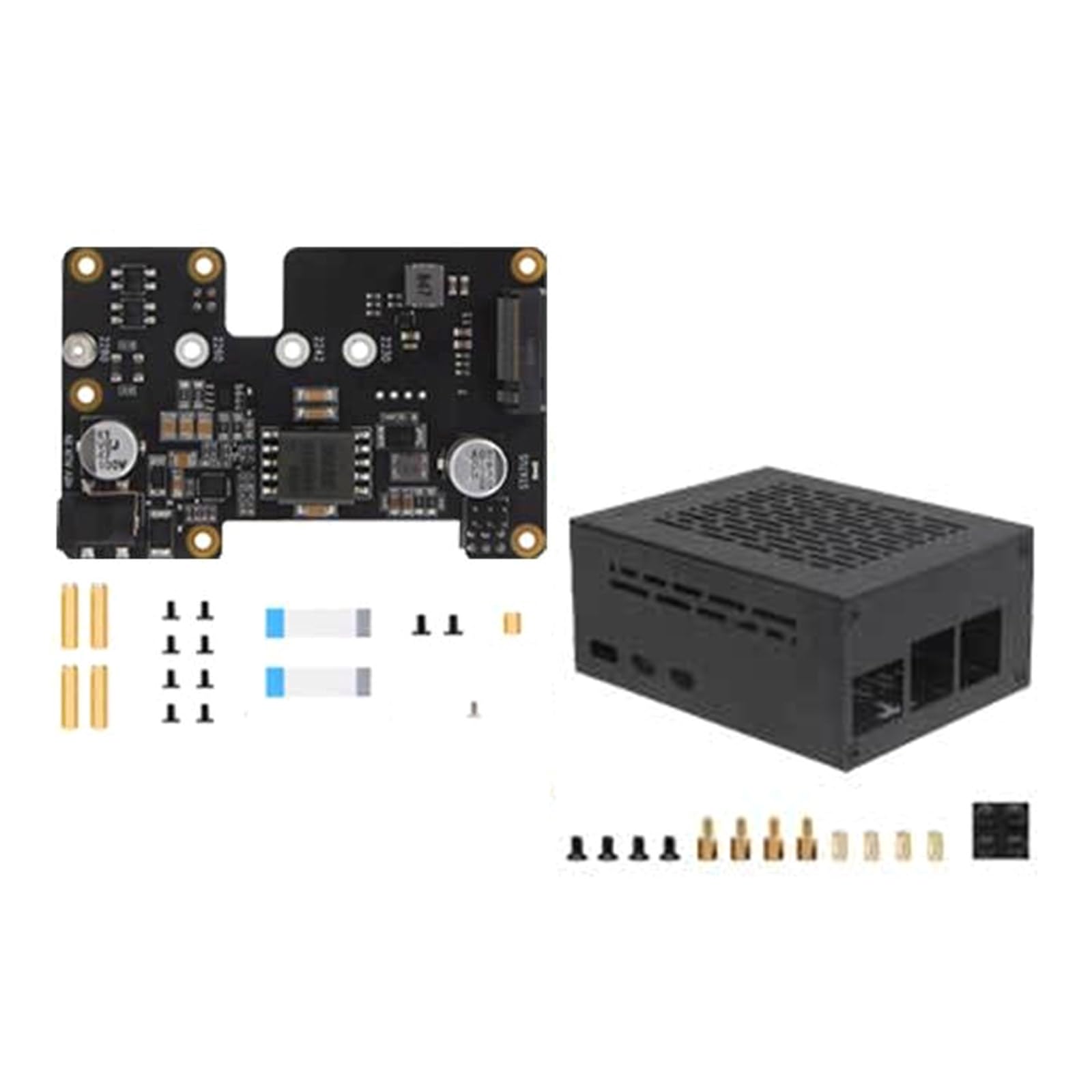 Generisch X1012 - Scheda di espansione Power Over Ethernet, inferiore, con custodia | Scheda disco PCIe a NVMe States per 2230 / 2242 / 2260 / 2280, modulo di espansione Ethernet per 5, supportato
