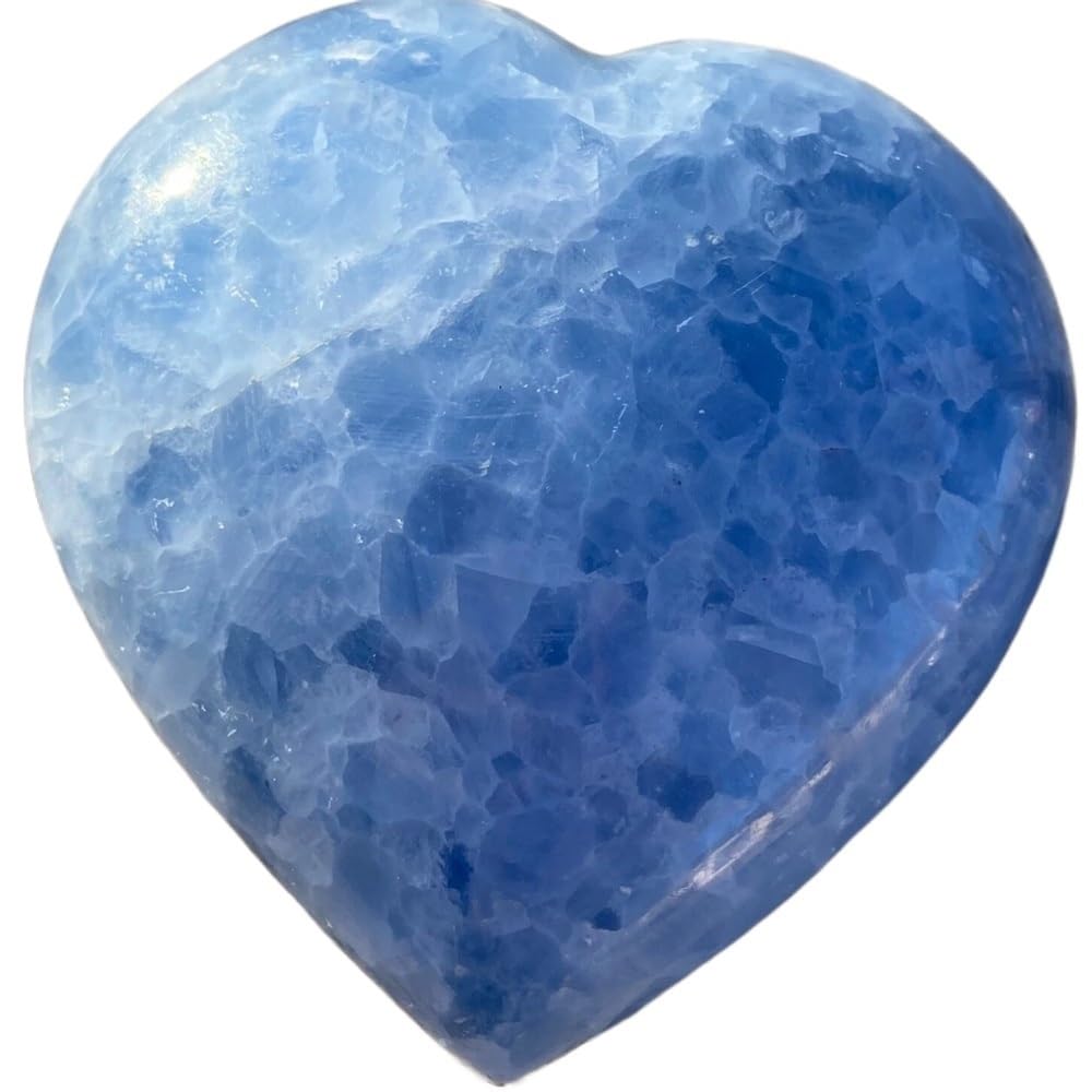 YLQUXEUV 1pc 510-600g Blue Calcite Heart Gemstone Home And Office Decoration Divination