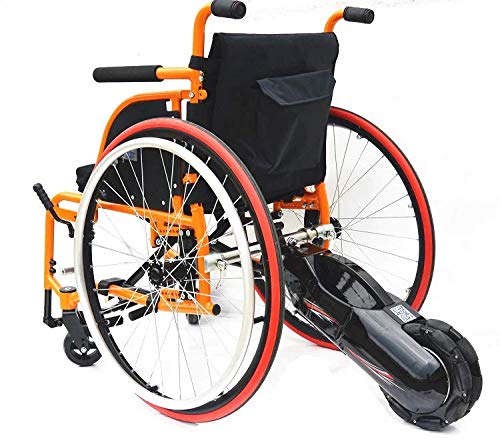 HULKWHEELS Electeic Wheelchair Conversion Kit, 8 inch BLDC 24V 250W Hub Motor, Handcycle Wheelchair Attachment Lightweight Power Assisted Intelligent Engine System with 24V 6.6Ah Lithium Battery